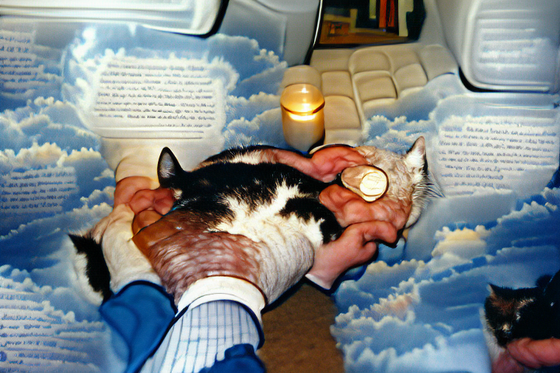 The death of my dearly loved cat Alex, who loved me dearly. I held him in my hands as he passed.