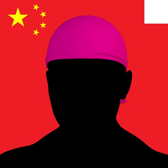 Villain #375 - The Pink Durag Villain on the Chinese background with the White Accent