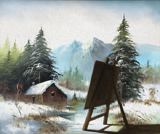 Mountain Cabin Easel