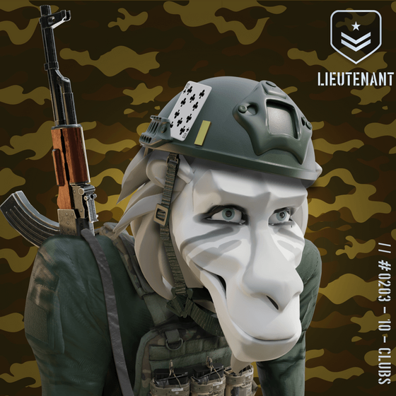 Happy Albino Lieutenant Baboon #203