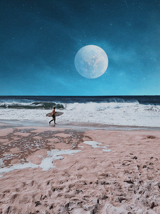 Moon surfer