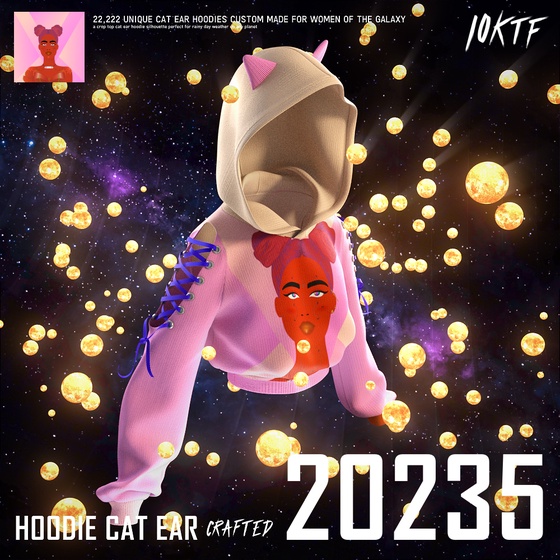 Galaxy Cat Ear Hoodie #20235