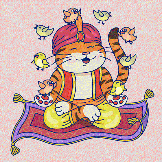 Meditating Cat #108