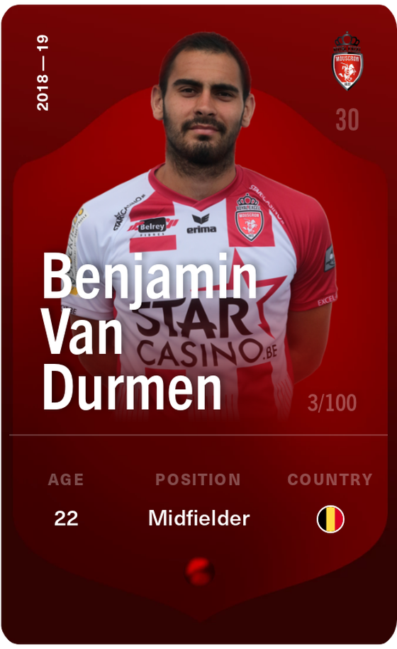 Benjamin Van Durmen 2018-19 • Rare 3/100