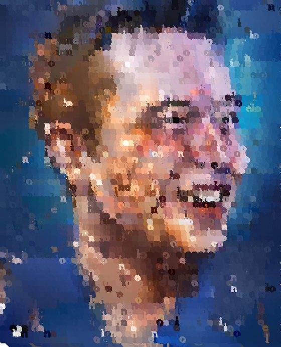 Elon (bits on canvas)