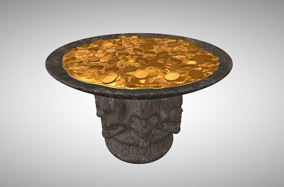 Pedestal Bowl - Skulls & Treasure