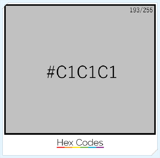 #C1C1C1 | 193/255