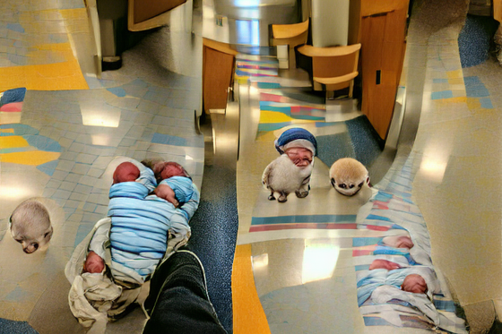 Walking down the hallways of the hospital telling everyone I had a new baby brother.