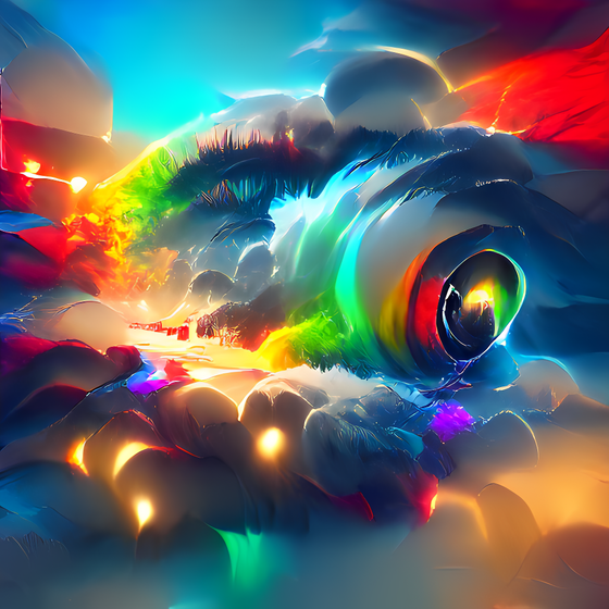 Eye of a Rainbow Hurricane