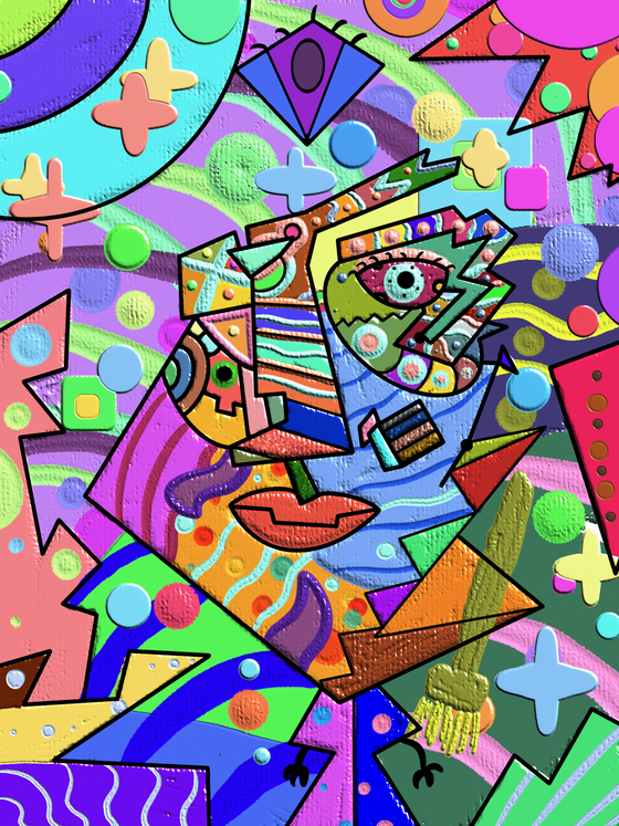 The Colorful Abstract Witch by Jacob M.