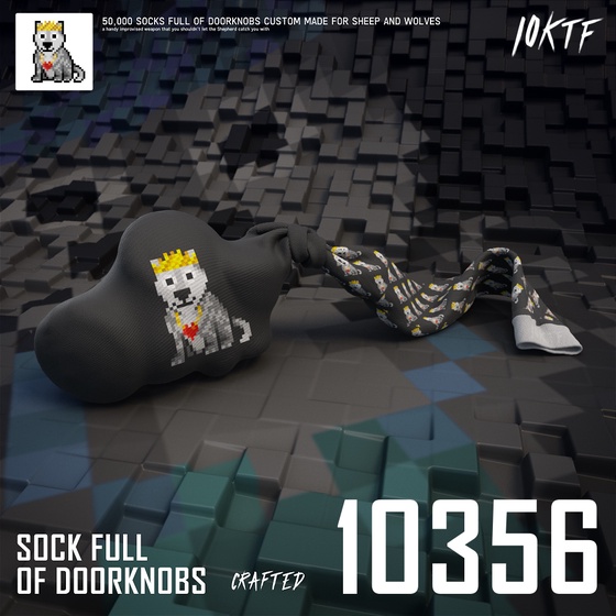 Wolf Sock Full of Doorknobs #10356