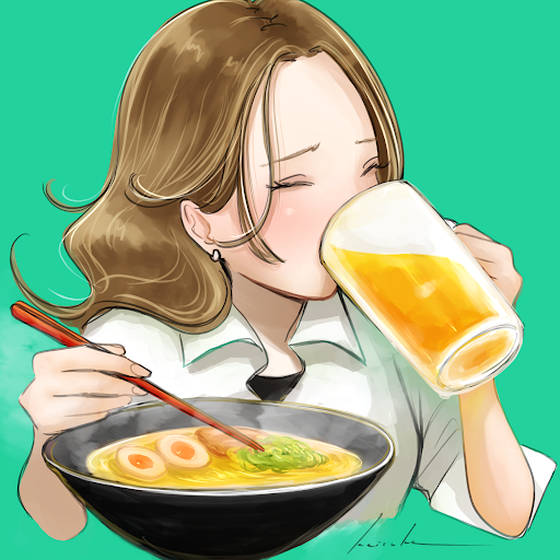 Ramen girls #018 【With Beer】