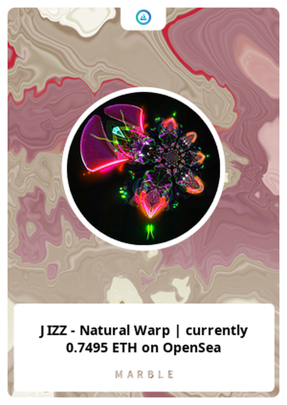 JIZZ - Natural Warp | currently 0.7495 ETH on OpenSea