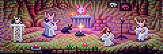 #724 The rabbits are performing the summoning of a demon