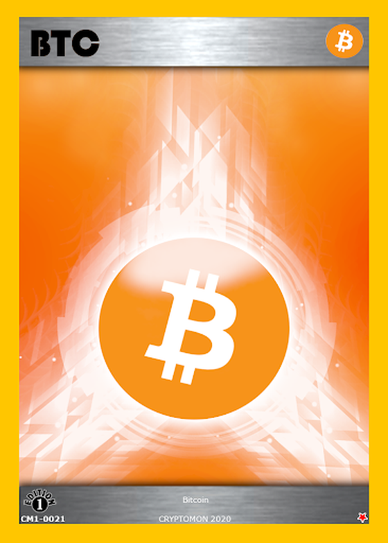 Official Cryptomon BTC CM1-0021 1st Edition Card