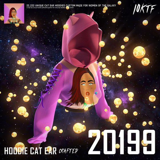 Galaxy Cat Ear Hoodie #20199